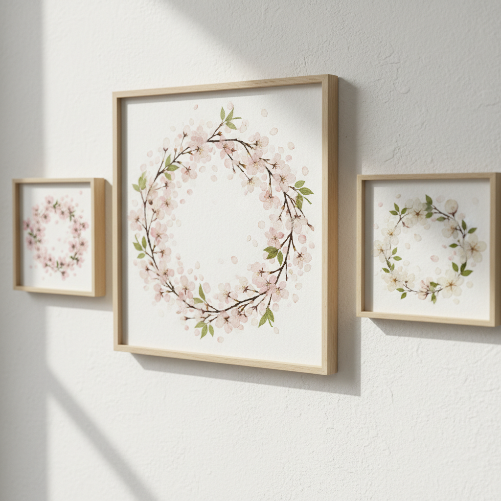 나비와 들꽃을 주제로 한 압화 작품. 자연의 아름다움을 그대로 담은 예술작품