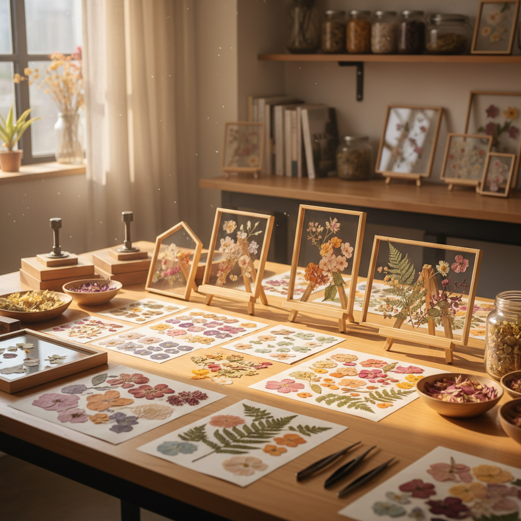 이진선 대표 작업실에서 투명 식물 표본을 제작하는 모습